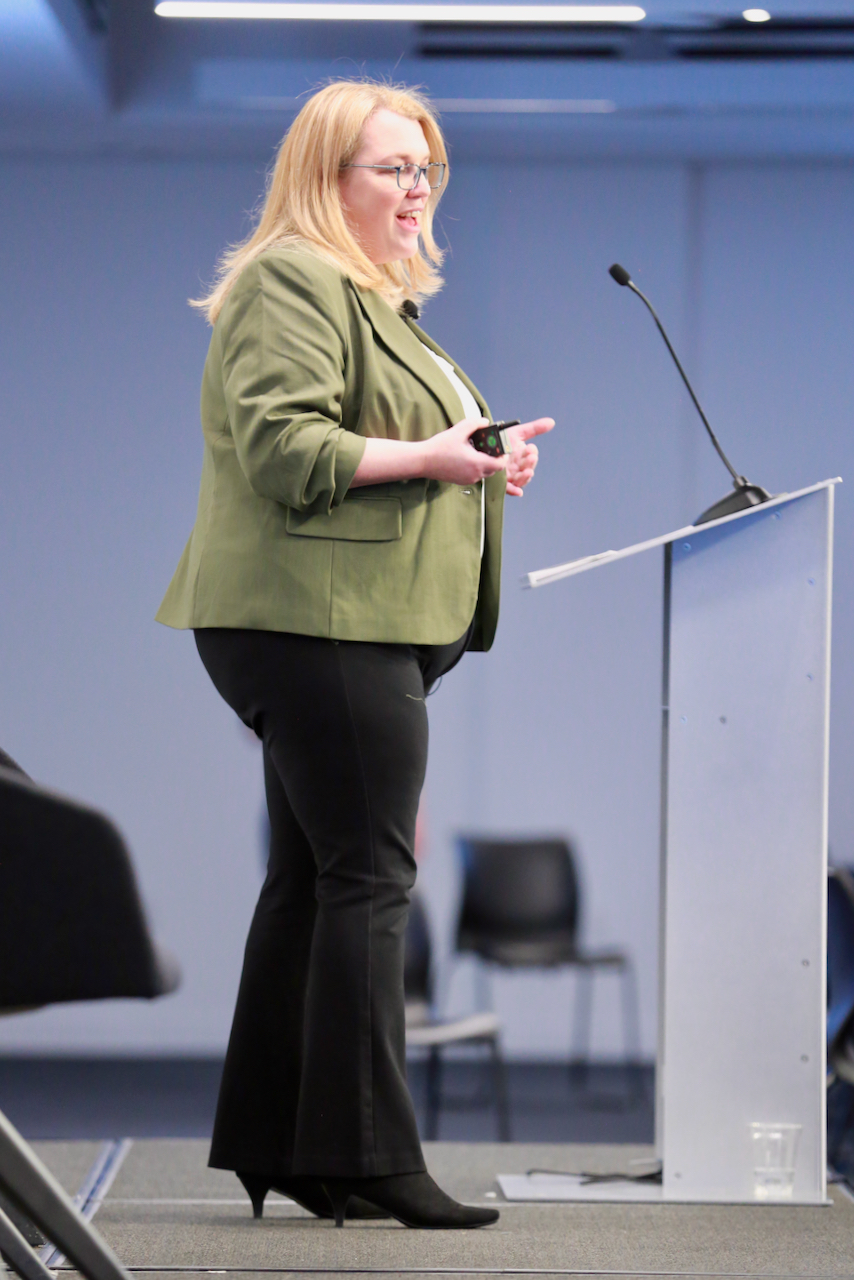Photo of Barbara presenting at Business Agility Conference 2022